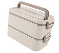 Aramox Prensa de Tortillas, Caja Apilable de 2 Niveles con Acero Inoxidable 304 y PP, Contenedor de Almuerzo Aislado a Prueba de Fugas con Palillos, Caja de Comida Portátil para Viajes de Oficina