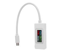 Aramox Probador USB C ABS Tipo C Probador de Corriente de Voltaje 4 a 30 V 0 a 6,5 A Mide la Capacidad de Corriente de Voltaje y el Tiempo para Probar el Banco de Energía del Cable del Cargador