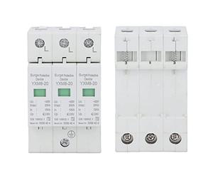 Aramox Protector contra Sobretensiones, Dispositivo de Protección contra Sobretensiones 3P 420 V, Montaje en Riel de Carcasa de PC, 20 KA máx. 10 KA Nominal, Diseño Enchufable Retardante de Llama para