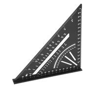 Aramox Regla de Aluminio con Escala Grabada Buscador de ángulo Triangular 30 45 Herramienta de Diseño de 60 Grados y 90 Grados Aleación de Aluminio Resistente para Carpintería Bricolaje (BLACK)