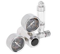 Aramox Regulador de CO2 Pantalla de Doble Calibre para Acuario, Acero Inoxidable con Control de Precisión para un Crecimiento óptimo de Las Plantas, Se Adapta a Interfaz W21.8 y Cilindro de Acero