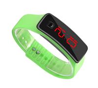 Aramox Reloj Deportivo LED, Reloj de Pulsera Digital con Correa de Silicona para Niños, Pantalla en Tiempo Real, Ajuste Cómodo, Función de Ahorro Automático de Energía para Niños y Niñas (verde claro)