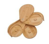 Aramox Rimmer de Vidrio de Barra de 3 Niveles, Cóctel de Sal de Sal, para Barman Hecho de Bambusoideae Premium con Tapa Giratoria Magnética Manteniendo Mesa o Condimentos