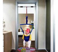 Aramox Silla de Salto para Bebé Rosa Gorila de Puerta de Ajustable con Sillín de Tela para 6 a 24 Meses Asiento de Ejercicio Interior para Coordinación, Equilibrio y Soporte de la Columna Vertebral