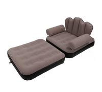 Aramox Sofá Inflable Cómodo Reclinable para Acampar en la Playa con Parche de Reparación y Adhesivo de Reparación de PVC, Flocado (Café)