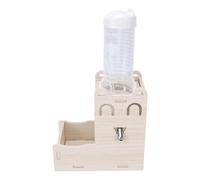Aramox Soporte para Botella de Agua para Hámster, Soporte Dispensador Colgante de Madera Compuesta con Base Pesada, para Alimentador 2 en 1, 5,12 X 2,76 X 5,12 Pulgadas para Jaula de Hámster, Jerbo