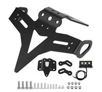 Aramox Soporte para Placa de matr¨ªcula de Motocicleta, Soporte de Placa de matr¨ªcula Trasero Negro, Guardabarros Trasero ordenado Eliminar con luz LED para MT-07 FZ-07 13-20