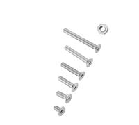 Aramox Surtido de Tornillos y Tuercas de Acero Inoxidable M2, Cabeza Hueca Hexagonal A2, 150 Tornillos, 100 Tuercas, 6 Tamaños para Reparación de Maquinaria de Electrodomésticos, Ensamblaje de