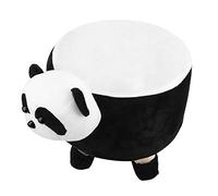 Aramox Taburete en Forma de Animal con Franela, Asiento Cómodo y Suave, Taburete Estable de Madera Maciza para Sala, Dormitorio (Panda)