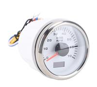 Aramox Tacómetro de 52 Mm, Medidor de RPM de 9-32 V de 2 Pulgadas con Retroiluminación de 7 Colores, Medidor de Horas de 7000 RPM para Camión, Tractor, Coche, RV, (Esfera blanca cubierta plateada