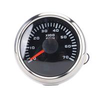 Aramox Tacómetro de 52 Mm, Medidor de RPM de 9-32 V de 2 Pulgadas con Retroiluminación de 7 Colores, Medidor de Horas de 7000 RPM para Camión, Tractor, Coche, RV, (Esfera negra cubierta plateada