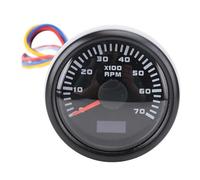 Aramox Tacómetro de 52 Mm, Medidor de RPM de 9-32 V de 2 Pulgadas con Retroiluminación de 7 Colores, Medidor de Horas de 7000 RPM para Camión, Tractor, Coche, RV, (Esfera negra Cubierta negra CX6229B)