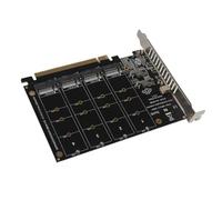 Aramox Tarjeta Adaptadora PCIE M.2 Convertidor NVMe SSD a PCIE X16 de 4 Puertos con Indicadores LED para Expansión de Alta Velocidad en Placas Base (ph44)