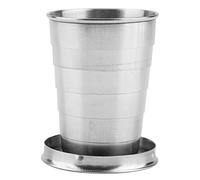 Aramox Taza Plegable de Acero Inoxidable, Taza de Viaje Plegable Portátil de 60 Ml con Llavero, Telescópica para Acampar para Senderismo, Pesca, Mochilero, Compacta para Beber, Cepillarse los