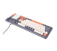 Aramox Teclado para Juegos con Cable RGB, Teclado Mecánico para Juegos USB ABS con Retroiluminación Multicolor, Diseño Compacto, Plug and Play, para Usuarios de Mecanografía en la Oficina y