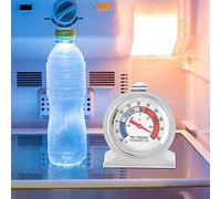 Aramox Termómetro para Congelador, Medidor de Temperatura de Refrigerador de Acero Inoxidable con Esfera Grande para Refrigerador, Congelador, Caja de Hielo, Inducción Mecánica sin Batería -30 ℃ a