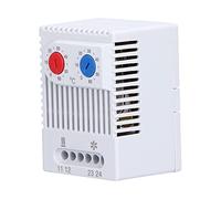 Aramox Termostato Mecánico, Interruptor Controlador de Temperatura ABS, Ajustable de 32 a 140 Fahrenheit, Montaje en Riel DIN, Control de Calor y Frío, Contacto de Acción Rápida para Gabinetes