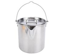 Aramox Tetera para Acampar de Acero Inoxidable, 1.2l de Doble Capa Portátil con Tapa, Tetera y Cafetera para Senderismo y Picnics