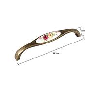 Aramox Tiradores de Cerámica Vintage, Tiradores de Gabinetes Antiguos, Elegante Diseño de Flor para Muebles de Cocina y Baño (2#)