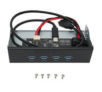 Aramox USB 3.2 Panel Frontal, Bahía de 5,25 Pulgadas, 4 Puertos 10Gbps | Control principal VL822 Q7, entrada tipo E, Hot Swap Plug and Play, cable de 31,5 pulgadas, actualización a PC de escritorio