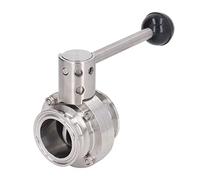 Aramox Válvula de Abrazadera Sanitaria, 304 Acero Inoxidable, 2 Pulgadas, Temperatura Máxima 302 ° F, Ideal para Industrias Farmacéuticas y de Bebidas (Tubo de 51 mm / 2 pulg. DE)