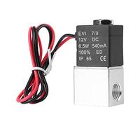 Aramox Válvula de Aire Solenoide Eléctrica de 12 V CC 1/4, Válvula Neumática Normalmente Cerrada de 2 Vías para Líquido de Gas de Agua, Equipo de Maquinaria Industrial, Pieza de Repuesto,