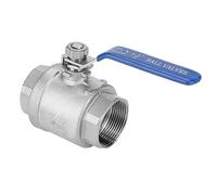 Aramox Válvula de Bola de Puerto Completo de Dos Piezas de Acero Inoxidable 304 1-1/2" DN40 1000 WOG, Volumen Pequeño, Peso Ligero, Apertura Rápida, Buen Sellado, Control y Regulación