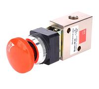 Aramox Válvula Mecánica Neumática Válvula de Control de Aire Autoblocante de Aleación de Aluminio PT 1 4 Pulgadas 2 Posiciones 3 Vías NBR Sellada 0 a 8 Kgf Cm2 32 a 158 °F para Automatización