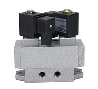 Aramox Válvula Solenoide de 2 Posiciones y 5 Vías Válvula de Control Eléctrica Doble de Aleación de Aluminio G1 4 Pulgadas K25D2H 8 0,15 a 0,8 MPa Conmutación Rápida para Equipos Mecánicos Sistemas