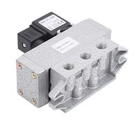 Aramox Válvula Solenoide de 2 Posiciones y 5 Vías, Válvula Solenoide de Control único de Aleación de Aluminio G1 4 Pulgadas K25DH 8, 0,15 a 0,8 MPa, Respuesta Rápida de 0,06 S para Sistemas