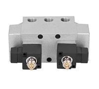 Aramox Válvula Solenoide de 3 Posiciones y 5 Vías Válvula Solenoide de Aire de Aleación de Aluminio G3 8 Pulgadas K35D2H 10 0,2 a 0,8 MPa Respuesta Rápida para Equipos Neumáticos y Sistemas de (DC12V)