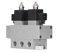Aramox Válvula Solenoide de 3 Posiciones y 5 Vías Válvula Solenoide de Aire de Aleación de Aluminio G3 8 Pulgadas K35D2H 10 0,2 a 0,8 MPa Respuesta Rápida para Equipos Neumáticos y Sistemas de (DC24V)
