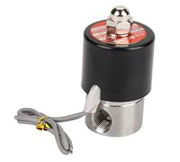 Aramox Válvula Solenoide Eléctrica Normalmente Cerrada de Acero Inoxidable 304, Válvula de Cierre DC 12V G1/4 para Sistemas de Agua, Aire y