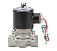 Aramox Válvula Solenoide Normalmente Cerrada de Acero Inoxidable de Actuación Directa 304 1/2 Pulgada 1mpa 80 ℃ para Aceite de Aire Hilo Femenino (DC12V)