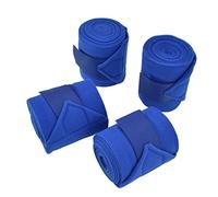 Aramox Vendaje de Pierna de Caballo de Poliéster 4 Piezas 2,5 M X 12 Cm Protectores de Cierre de Gancho y Bucle para Caballos Perros Vacas Gatos Azul Soporte de Tendón Bloqueo de Polvo Envoltura