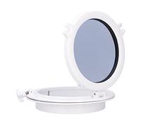 Aramox Ventana de ojo de buey para barco, vidrio blanco templado de 10 pulgadas + ABS + Portillo redondo de acero inoxidable 316 Ventana de cristal templado con abertura para barco marino, yate RV