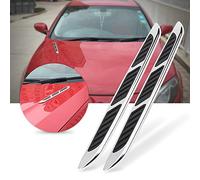 Aramox Ventilación del capó del Automóvil, 2 Piezas de Rejilla de Entrada Lateral Cromada ABS, Embellecedor Decorativo Universal para el capó del Automóvil con Cinta Adhesiva Fuerte, Fácil de Instalar