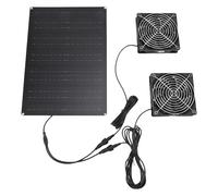 Aramox Ventilador de Escape con Energía Solar, Kit de Ventilador Doble, 75 W, 18 V, Panel Solar, de Ventilación Silencioso con Conectores IPX7, Flujo de Aire Optimizado para Invernadero, Casa de