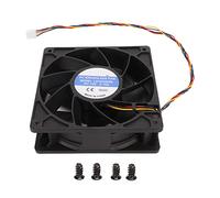 Aramox Ventilador de Refrigeración PWM de 12 Cm, 120 X 38 Mm, para Carcasa de PC, 6000 RPM, 12 V, 2,7 A, 4 Pines, FG, CC, sin Escobillas, PWM, Color Negro, para Cámara y Servidor.