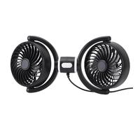 Aramox Ventiladores de Enfriamiento Traseros de Automóvil de Doble Cabezal, Rotación de 360 Grados, Alimentados por USB, Suave para Viajes Familiares, ABS PP