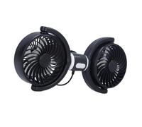Aramox Ventiladores USB de Doble Cabezal con Refrigeración para Coche, Potente Ventilador de Refrigeración Automático para Asiento Trasero, Reposacabezas Trasero Silencioso para Conducir, Adecuado