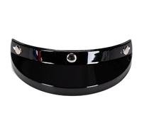 Aramox Visera Universal para Motocicleta con 3 Botones a Presión, Protector contra el Viento de Policarbonato con Diseño Abatible hacia Arriba para Cascos Abiertos (BLACK)