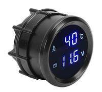 Aramox Voltímetro de Temperatura del Agua para Automóvil Medidor de Temperatura del Agua Digital 2 en 1 de Plástico de 104 a 302 Fahrenheit de 8 a 30 V 52 Mm para Camiones Maquinaria de Construcción