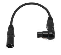 Aramox XLR 90 Grados Adaptador de Cable de Extensión de Micrófono XLR, ángulo de 90°, Conector Hembra Macho de 3 Pines para Guitarras Eléctricas, Mezcladores, Picos, PVC para Consolas de Mezcla, (0,3