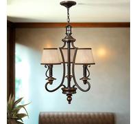 Araña Anabell 9 Crema 3xE14 Acortado Ø46cm Rústico Diseño Lámpara Comedor