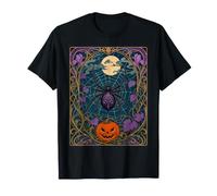 Araña Art Nouveau Calabaza Luna de Halloween Camiseta