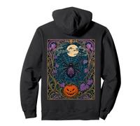 Araña Art Nouveau Calabaza Luna de Halloween Sudadera con Capucha