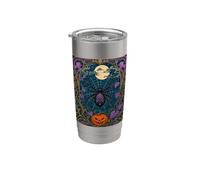 Araña Art Nouveau Calabaza Luna de Halloween Vaso térmico de acero inoxidable de doble pared