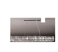 Araña de araña, lámparas de cristal de luz de techo de lujo moderno de 3 lados de lujo Ligera Led de lámparas LED LITRING LUCHO VIVO COMENTO LUSTRO CROME LAMPRA LAMENA PARTIVA (L100CM 52W, Luz cálida