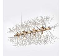Araña de Cristal de Fuego Artificial Long Sputnik Firefly para Comedor, Isla de lámpara LED Elegante Moderna G9 Isla de lámpara LED Durante la luz de Altura Ajustable de luz de Techo Dorado 9240 cm